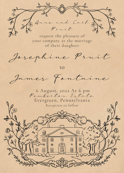 Classical Elegance ~ Semi-custom Digital Wedding Stationery