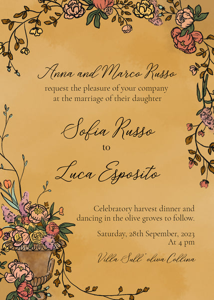 Old World Romance ~ Semi-custom Digital Wedding Stationery