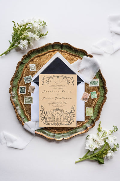 Classical Elegance  ~ Semi-custom Digital Wedding Stationery