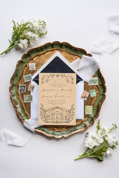 Classical Elegance ~ Semi-custom Digital Wedding Stationery