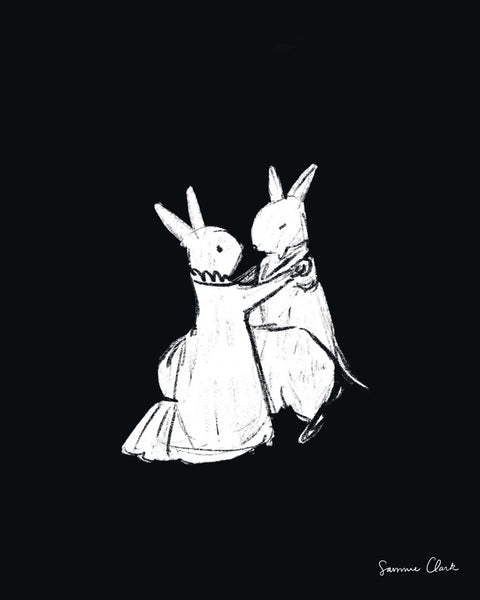 Romantic Dancing Bunnies ~ Fine Art Print