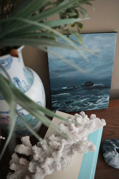 "Dark Sea" Landscape Original Painting on Canvas
