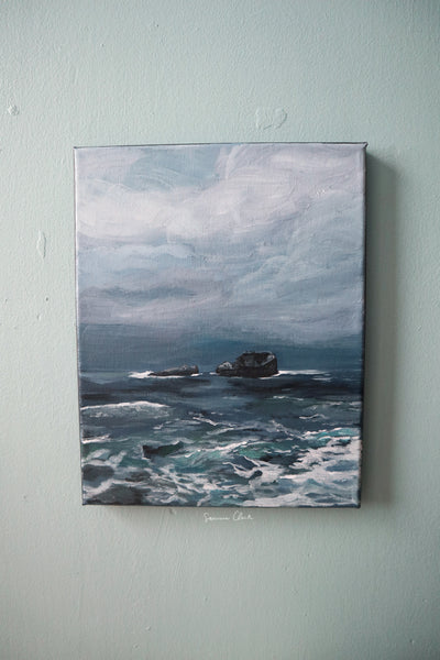"Dark Sea" Landscape Original Painting on Canvas