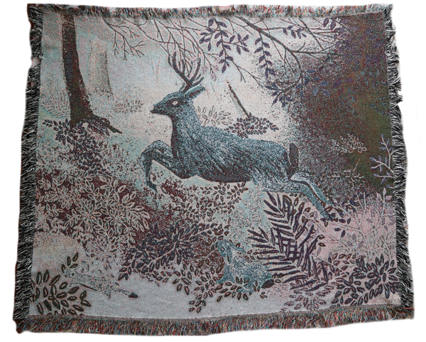 Enchanted Woodland Woven Tapestry Blanket