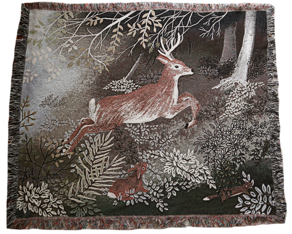 Enchanted Woodland Woven Tapestry Blanket