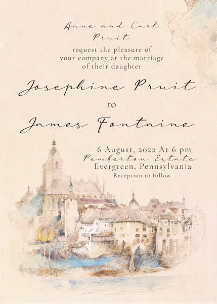 Fairytale Watercolor ~ Digital Wedding Stationery
