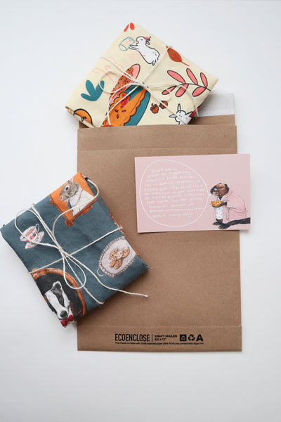 Teatime Guests- Linen/Canvas Tea Towel