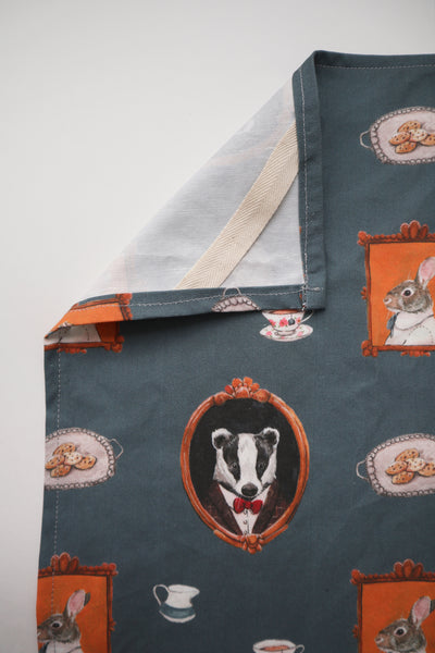 Teatime Guests- Linen/Canvas Tea Towel