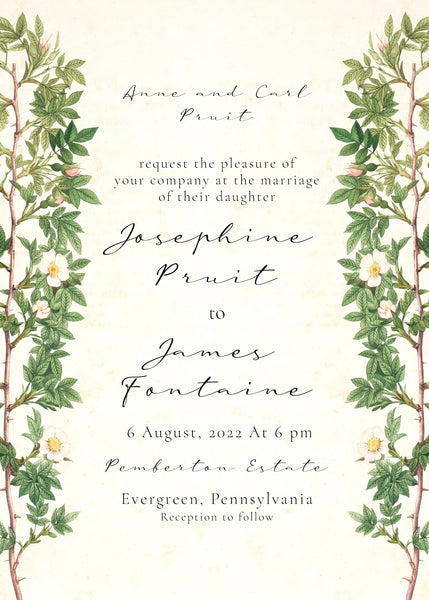Wild Rose ~ Digital Wedding Stationery