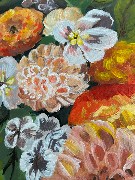 Oval Floral Original Painting