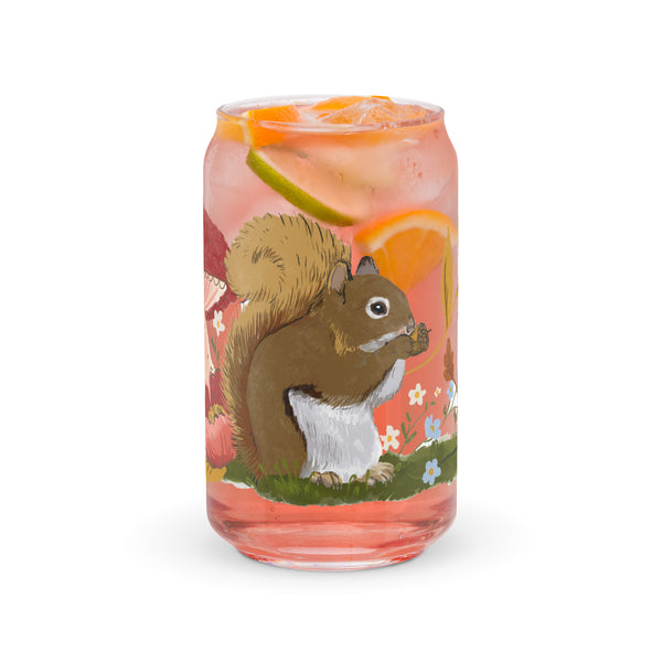 Botanical Squirrel ~ Drinking Glass