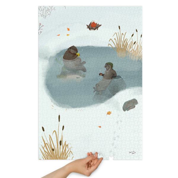 Beaver and Otter ~ 1000 piece puzzle with tin