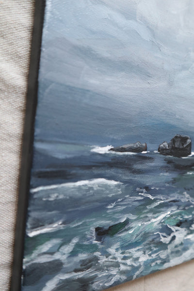 "Dark Sea" Landscape Original Painting on Canvas
