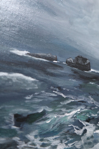 "Dark Sea" Landscape Original Painting on Canvas