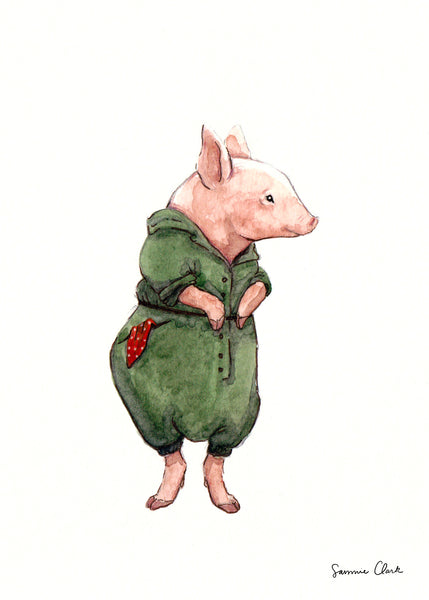 Rosie the Pig ~ Limited Edition Recycled Paper Print