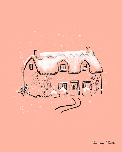 Snowy Cottage Print