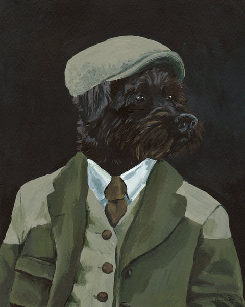 Old Fashioned Pet Portrait ~ Acrylic on Textured Paper