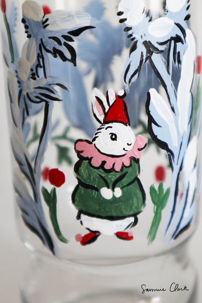 Bunny Elves ~ set of 2 hand-painted glasses