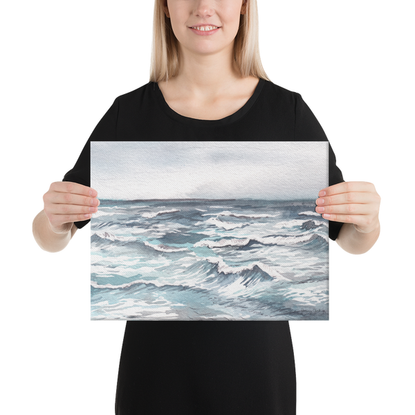 Silver Sea Ocean Canvas Print