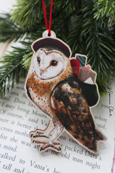 Francoer the Barn Owl ~ Birch Ornament