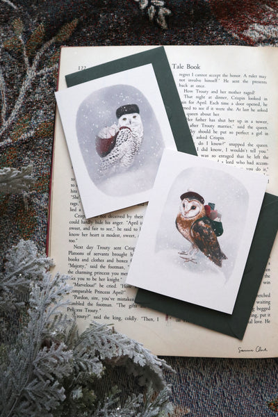 Owls in the Snow ~ Stationery