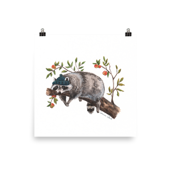 Sleepy Raccoon Print