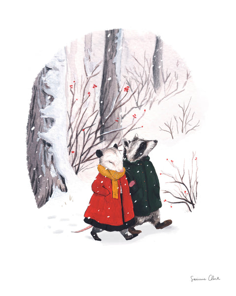 Lucy & Rupert Walk in the Snow