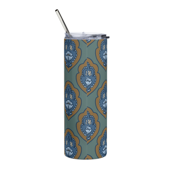 Butterfly Medallion Tumbler with Lid & Straw