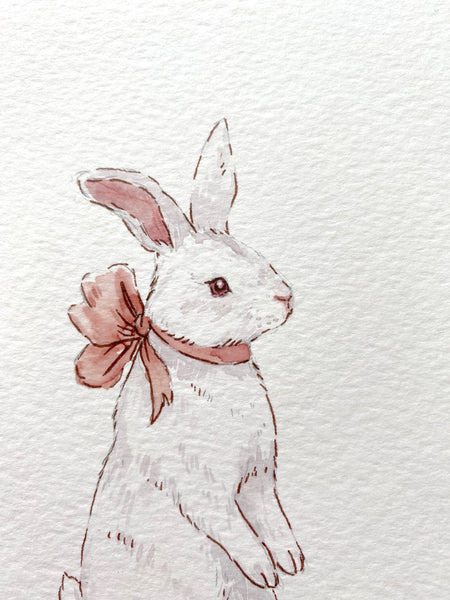 White Bunny ~ Original Watercolor Painting