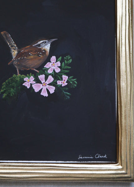Carolina Wren with Phlox Original Painting